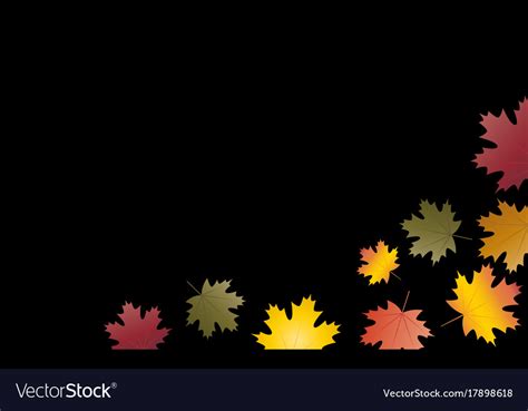 Autumn leaves background black Royalty Free Vector Image