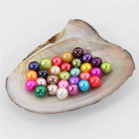 Random Bright Color Round Akoya Pearls 7 8MM Colored DIY Pearl Beads Fashion Oyster Pearls 10pcs ...