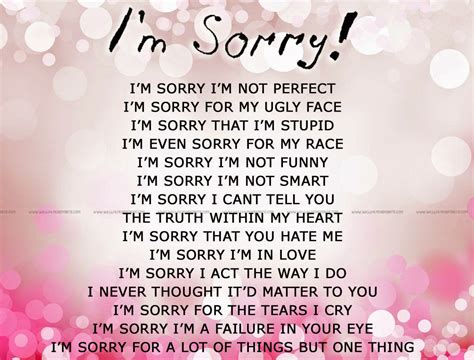 Im sorry quotes for him from the heart