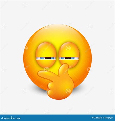 Cute Suspicious Emoticon, Emoji - Vector Illustration Stock Vector - Illustration of icon ...