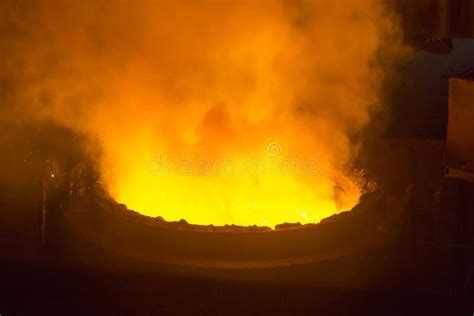 Vyksa, Russia: 12.23.2018. Process of the Metal Smelting with the Martin Furnace. Industrial ...