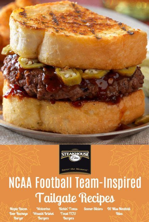 Tailgate recipes inspired by NCAA Football Teams: Maple Bacon Beer Buckeye Burgers, Wolverine ...