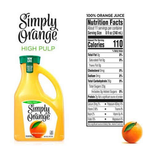 Simply Orange Juice Nutrition Facts Label | Besto Blog