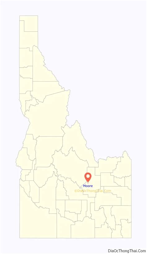 Map of Moore city, Idaho - Thong Thai Real