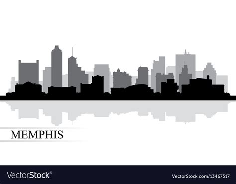 Memphis city skyline silhouette background Vector Image