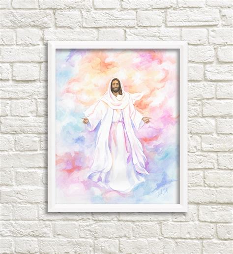 Jesus Christ Watercolor Painting Christian Art of the Savior | Etsy