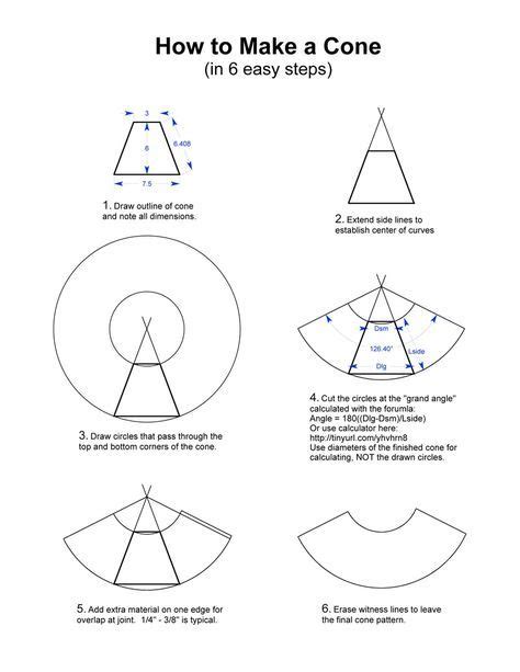 How to Make a Cone and Cone Calculator | Cone calculator, Cone template, Metal working