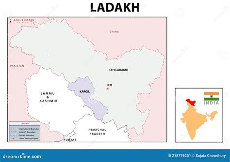 Ladakh Map District Map Of Ladakh. Ladakh Map With District And Capital ...