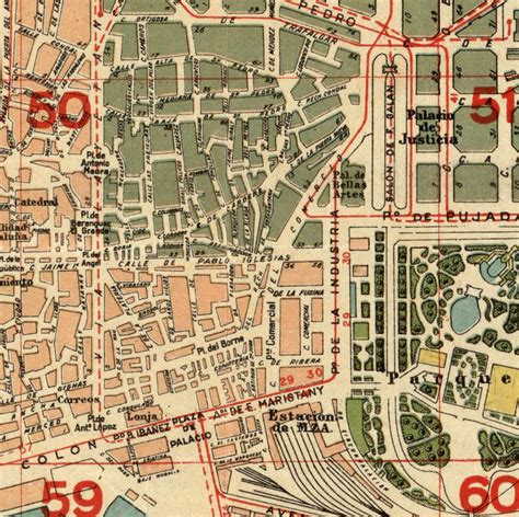 Old Map of Barcelona 1930 Spain Vintage Map - VINTAGE MAPS AND PRINTS