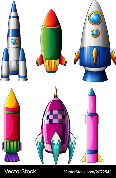 Different rocket designs Royalty Free Vector Image