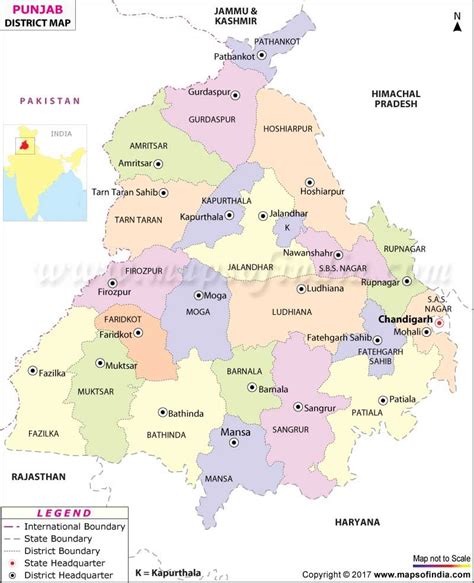 District Map of Punjab | India world map, Map, World geography map