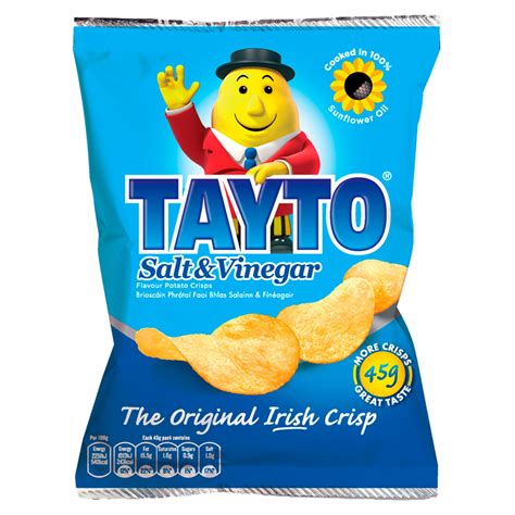 Tayto Salt & Vinegar Flavour Potato Crisps 45g | Sharing Crisps | Iceland Foods