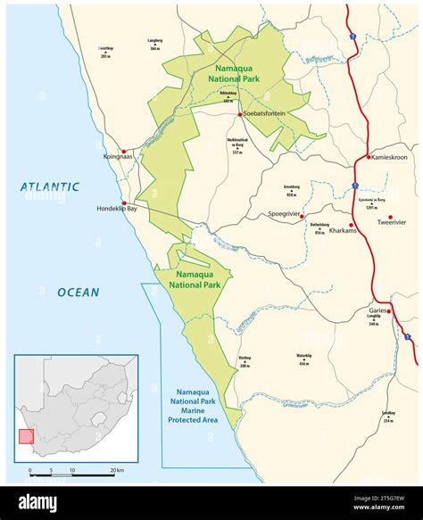 Map of Namaqua National Park, South Africa Stock Photo - Alamy