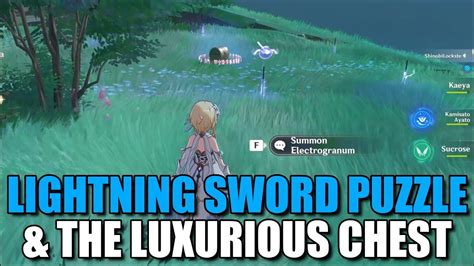 Genshin Impact Lightning Swords Puzzle to Claim Luxurious Chest (Inazuma) - YouTube