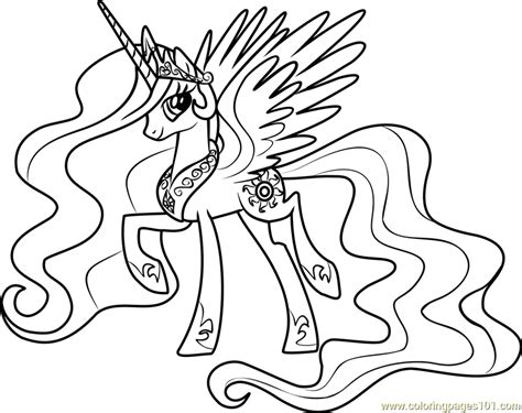 Princess Celestia Coloring Page for Kids - Free My Little Pony - Friendship Is Magic Printable ...