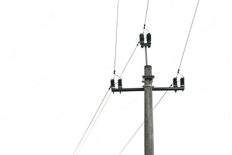 Premium Photo | Isolated power pole and power lines