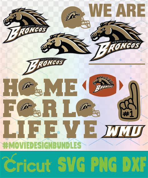 WESTERN MICHIGAN BRONCOS FOOTBALL NCAA LOGO SVG, PNG, DXF - Movie ...