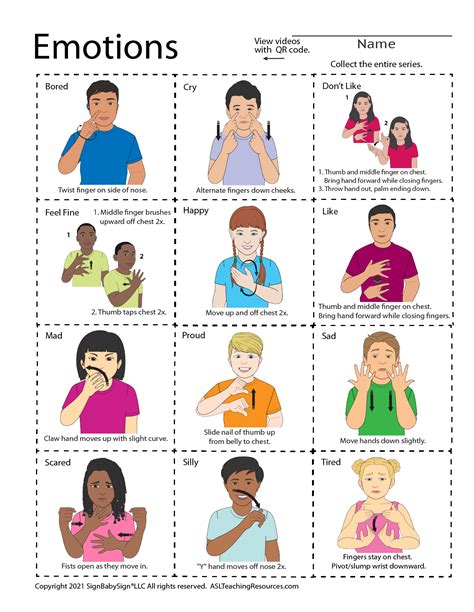 ASL Flashcards - Emotions - ASL Teaching Resources