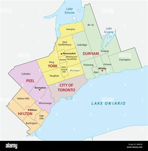 greater toronto area map Stock Vector Image & Art - Alamy