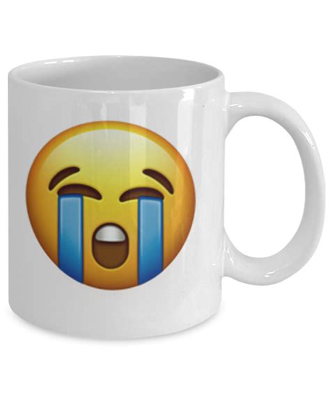 -Emojies Mug - Loudly Crying Face Emoji - 11 & 15 OZ Ceramic Emojies Coffee Mugs - Perfect Emoji ...
