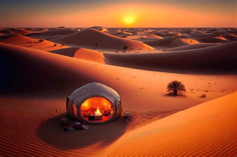 Premium AI Image | Desert Camping in Dubai