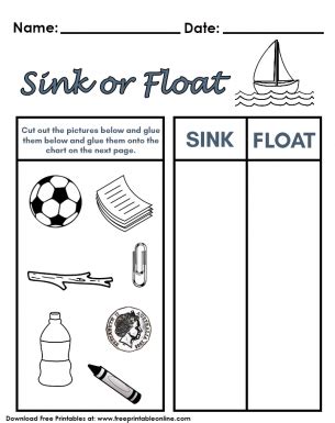 Sink or Float Kindergarten Worksheet - Free Printable Online