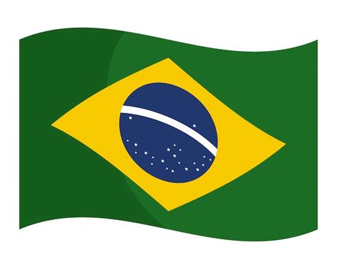 Ilustração em vetor plana bandeira brasil isolado vector | Vetor Premium