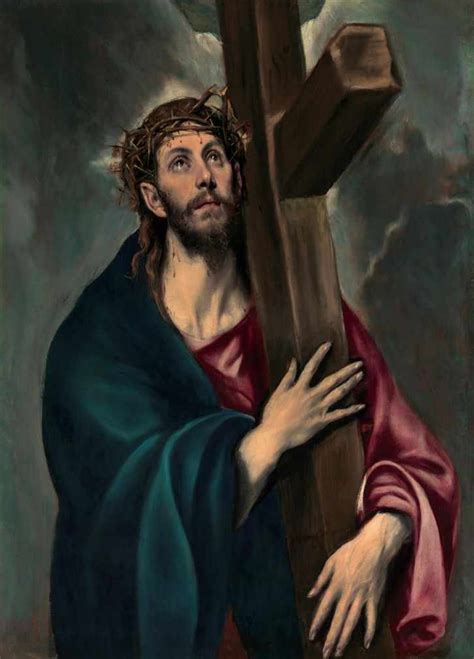 Cristo Carregando a Cruz (1594) de El Greco | Tela para Quadro na Santhatela