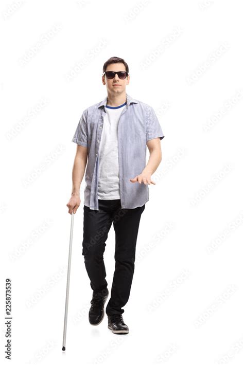 Blind man walking Stock Photo | Adobe Stock