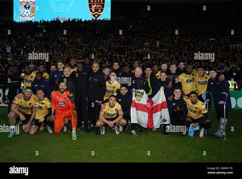 Maidstone United players and staff after the Emirates FA Cup fifth ...