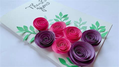 3D Floral Greeting Card - YouTube