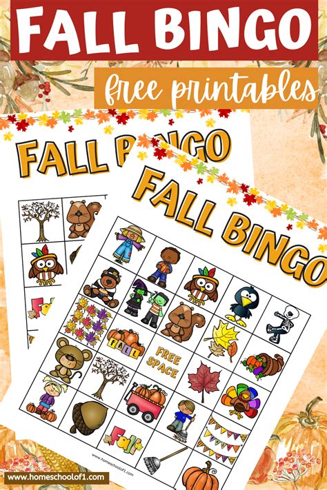 Free Fall Bingo Printable for Kids