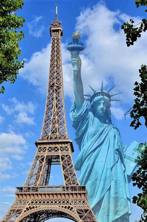 Eiffel Tower and Statue of Liberty Composite for Paris, France | Encircle Photos