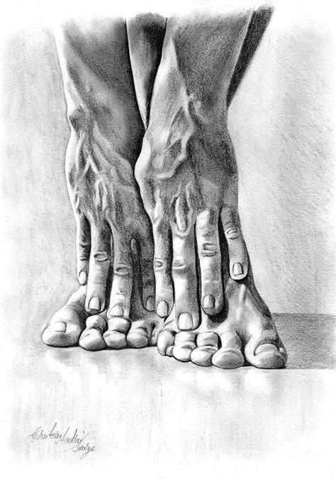 Study of Hands and Feet Drawing by Andrei George Croitoru - Pixels