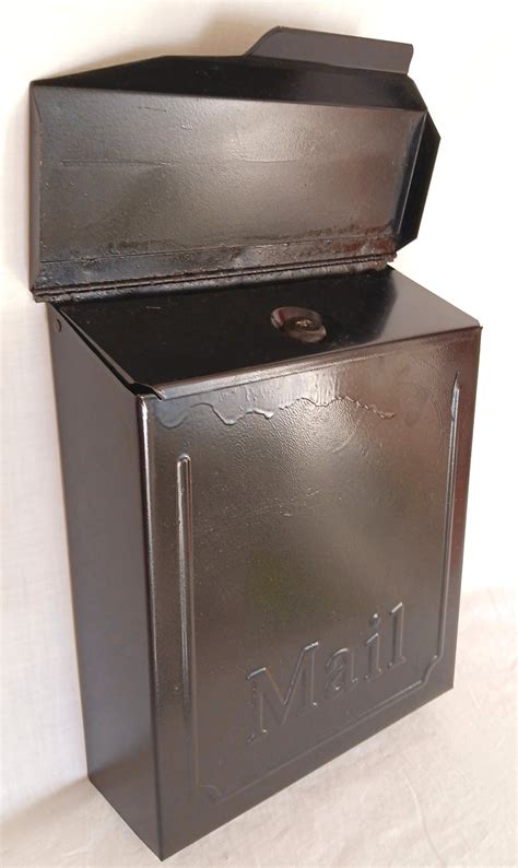 Vintage Wall Mount Vertical Metal Mailbox Painted Black Double - Etsy