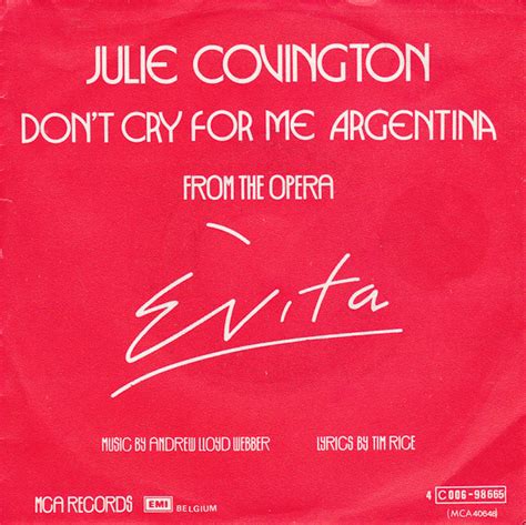 Julie Covington - Don't Cry For Me Argentina (1976, Vinyl) | Discogs