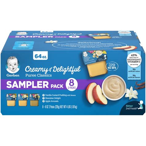 (Pack of 8) Gerber Stage 2, Flavor varies Baby Food, 1 Tub (113g) - Walmart.com - Walmart.com