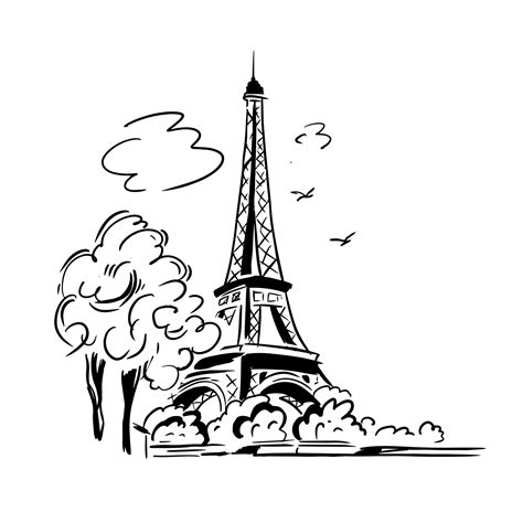 Eiffel tower in Paris sketch. Vector line illustration 25902389 Vector Art at Vecteezy