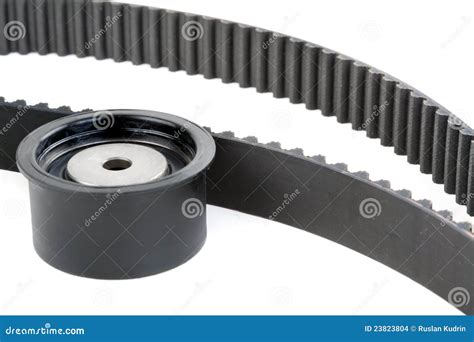 Tension Pulley and Timing Belt Stock Photo - Image of background, mechanic: 23823804