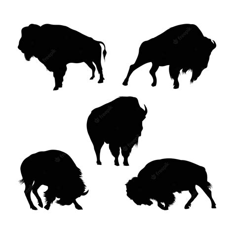 Premium Vector | Vector hand drawn bison silhouette