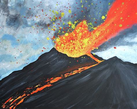 Volcano Painting by Kristine Griffith