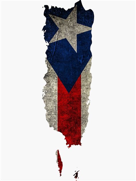 "Puerto Rico Flag / Map" Sticker by PETRIPRINTS | Redbubble