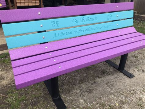 Aqua & Purple Buddy Bench A life that touches others goes on forever We can make your bench any ...