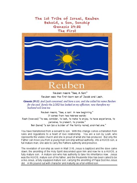 1st Tribe of Israel Reuben | PDF | Book Of Numbers | Leah