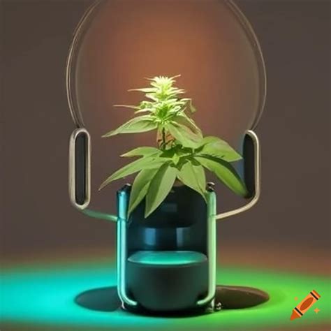 High-tech plant pot and plant holder on Craiyon