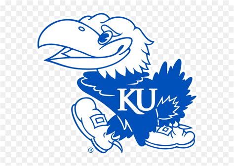 This Is A Blue And White Image Of A Jayhawk, The Mascot - Kansas ...