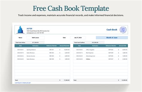 Free Cash Book Template - Excel, Google Sheets | Template.net