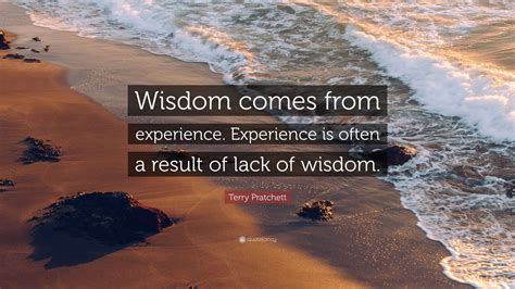 Terry Pratchett Quote: “Wisdom comes from experience. Experience is often a result of lack of ...