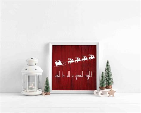 AND TO ALL A Good Night Printable Wall Art Instant Download Seasonal Printable Christmas Home ...