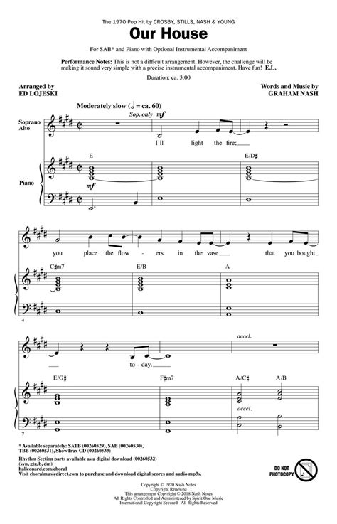 Our House Sheet Music by Ed Lojeski (SKU: 00260530) - Stanton's Sheet Music